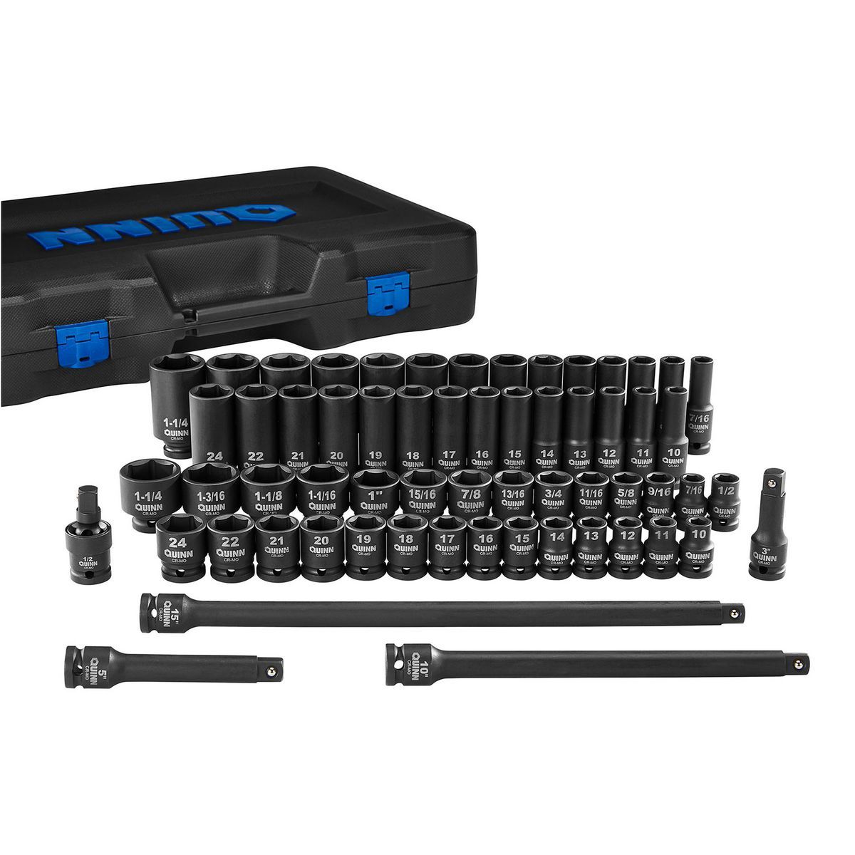 1/2 in. Drive SAE and Metric Impact Socket Set, 61-Piece J2424
