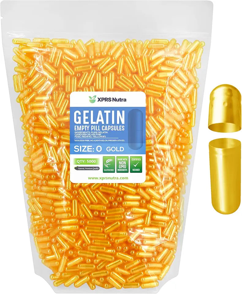 Size 0 Empty Gelatin Capsules 5000 Count W814