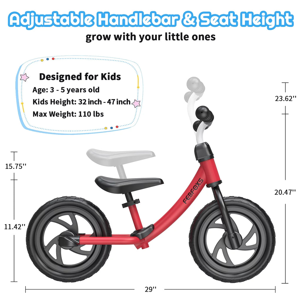 Toddler Balance Bike with Adjustable Seat X58997