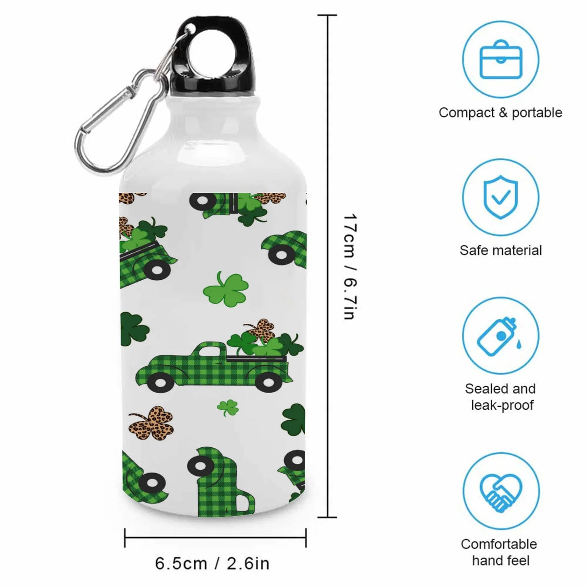 Green Truck 400ml Sport Aluminum Water Bottle with Twist Cap O8956