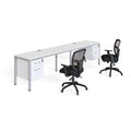 Double Desk with 2 Pedestals White H4413