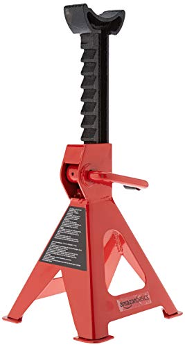 3 Ton Capacity Steel Auto Stands, 1 Pair, Black and Red C572252