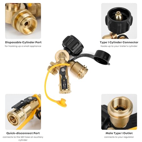 Propane Brass Tee with Type 1 Valve H175