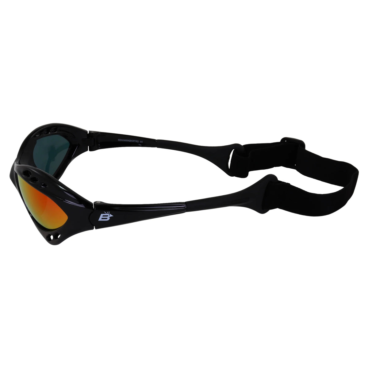 3 Pairs Padded Polarized Sunglasses with Strap Black Frame Smoke Red & Pink Mirror Lenses W293870