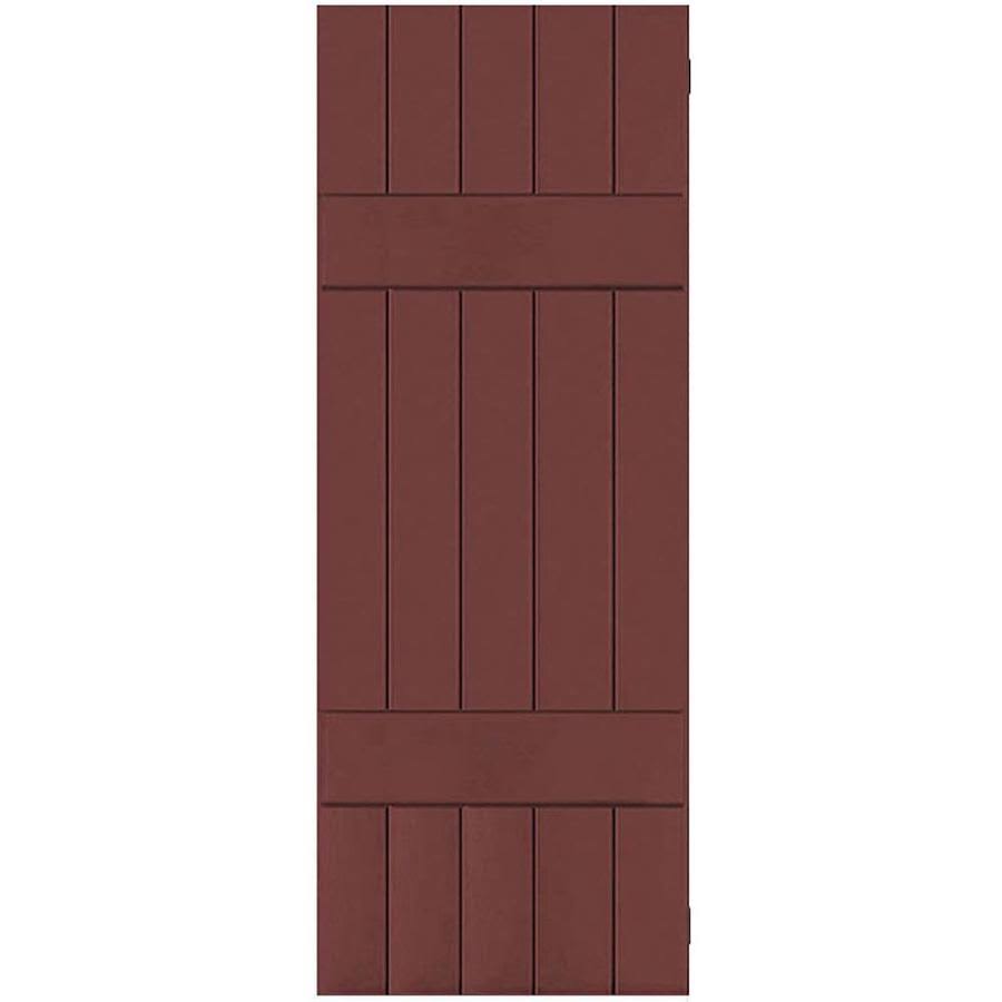Cottage Red Real Wood Cedar Board-n-Batten Shutters Per Pair G2491