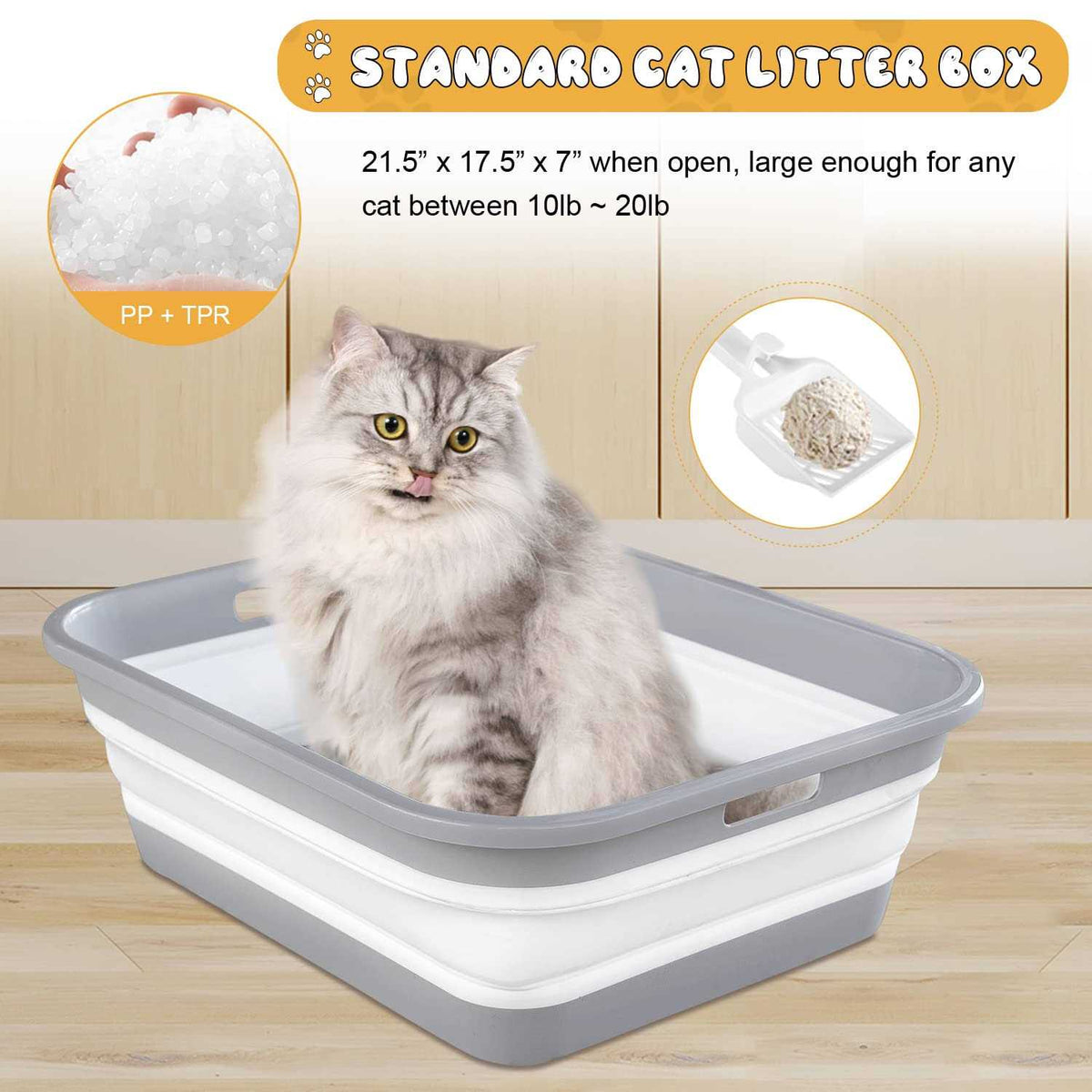 Senior Cat Litter Box Open Low Entry P8069