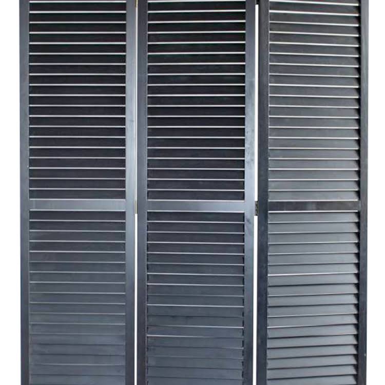 Red Wooden Screen with 3 Panels and Shutter Design G1942