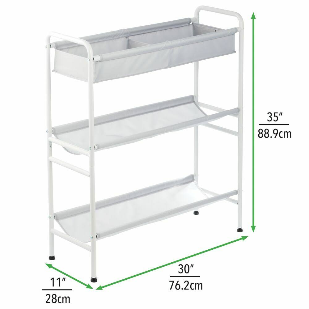 3-Tier Metal and Fabric Storage Cart C9239