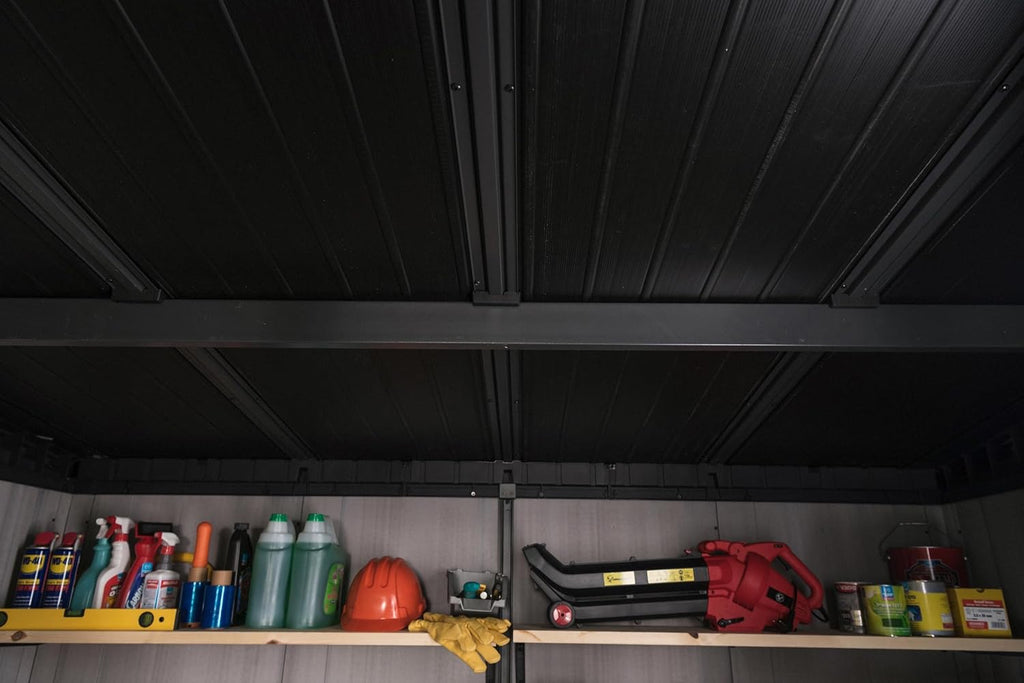 Grey & Black Resin Outdoor Storage Shed H7566