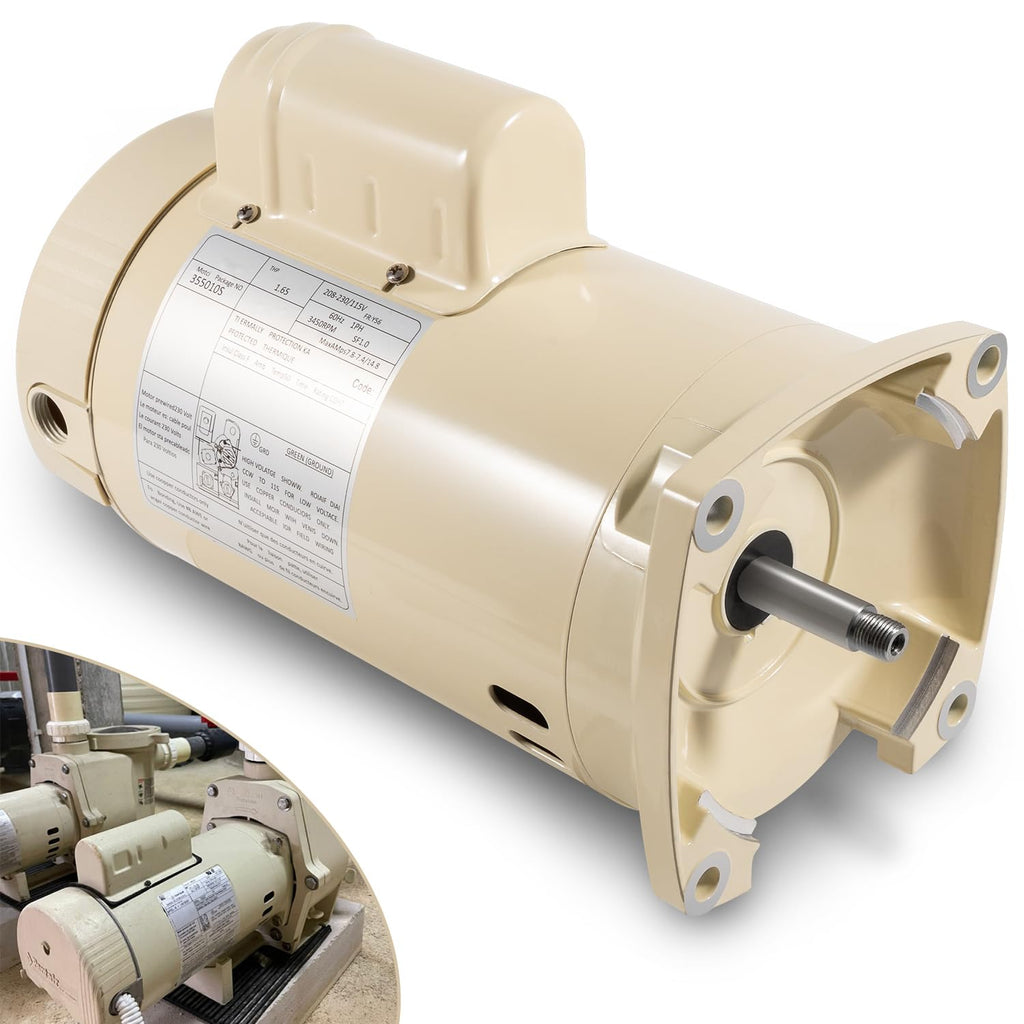1 HP 115/208-230 Volts 1 Speed Square Flange Pool Motor H303