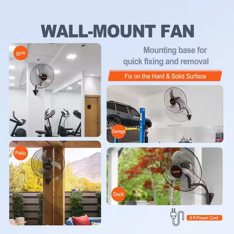 18 in. 3-speed Oscillating Wall Fan T243