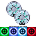 White 6.5 Inch Marine LED Coaxial Speakers with RGB LED Speaker Rings W716