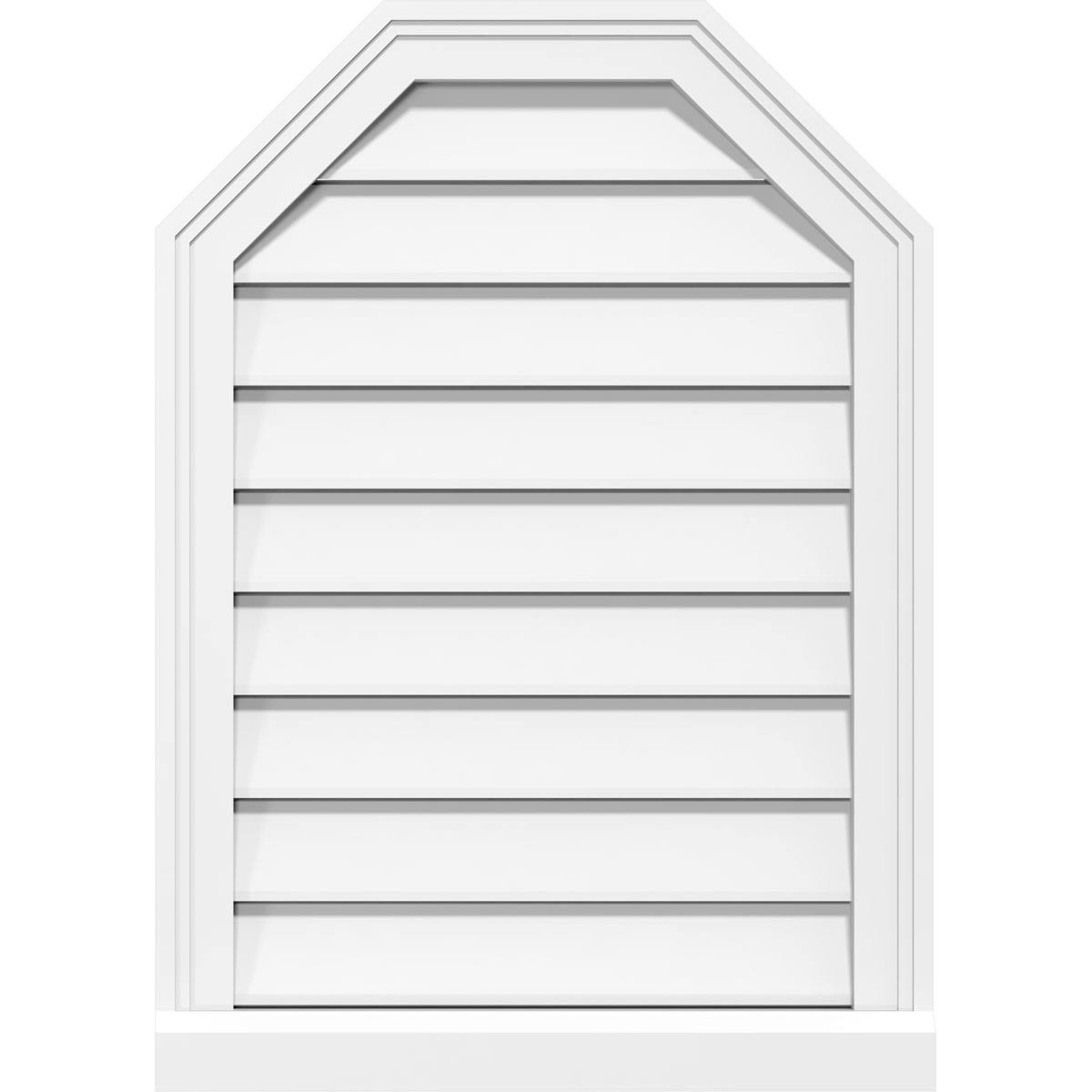 Octagonal Top Surface Mount PVC Gable Vent with Brickmoul G690907