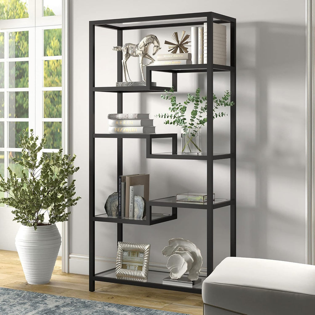 Blackened Bronze Metal Bookcase D937
