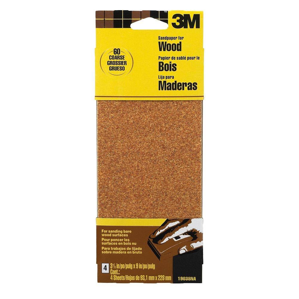 60 Grit Coarse Garnet Sandpaper 5 Sheets-pack B517