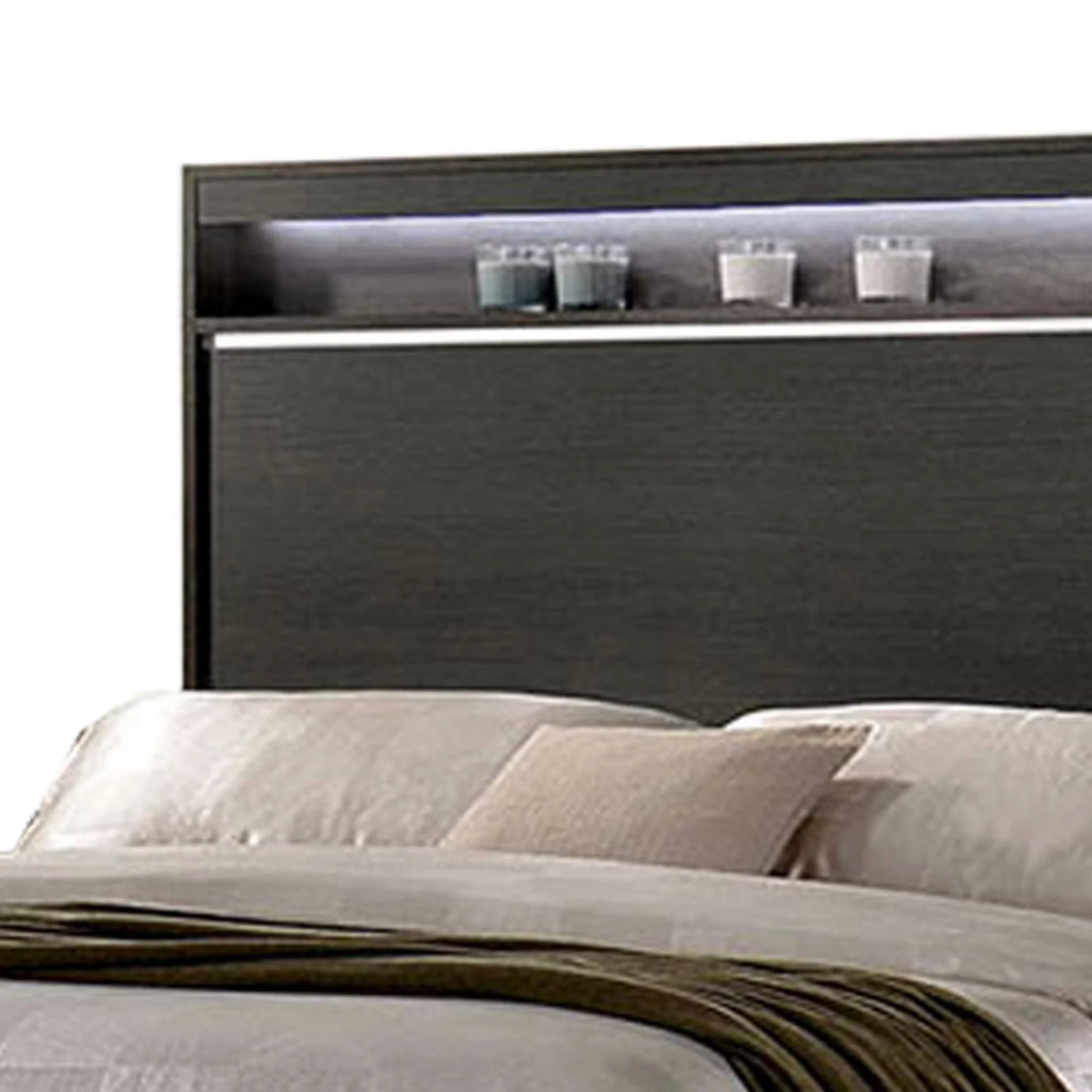 Queen Size Gray Wooden Platform Bed M380078