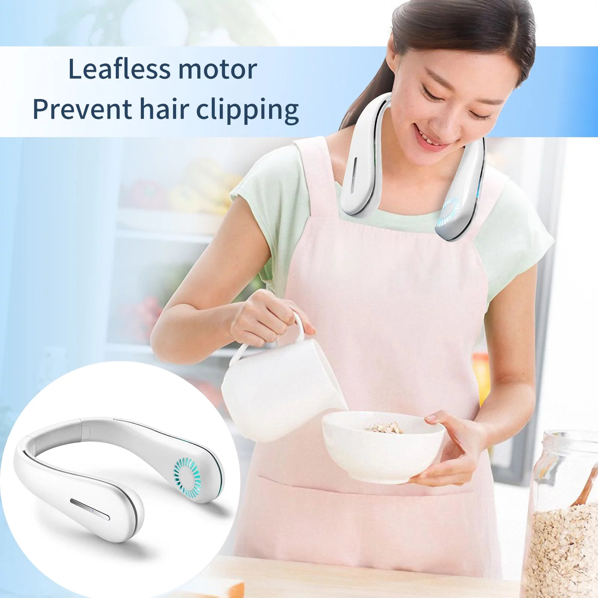 Portable Bladeless Neck Fan with 3 Speeds E68869