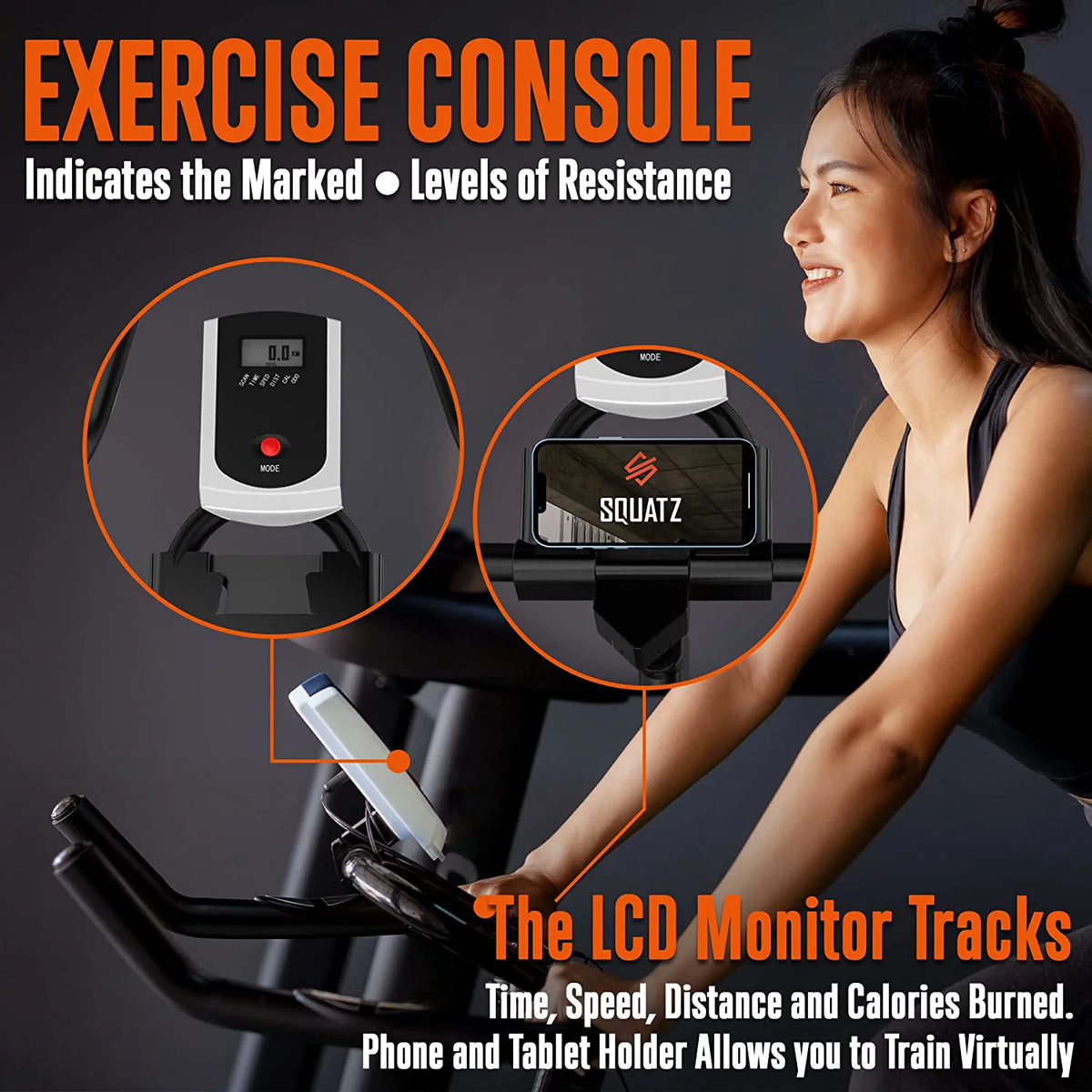 Stationary Magnetic Spin Bike with Training Console E338