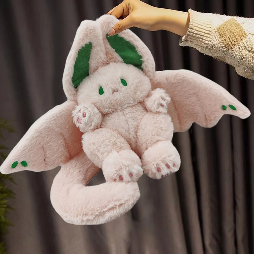 Pink Bat Rabbit Plush Toy with Wings Long Tail Stuffed Animal Pillow Doll A5446