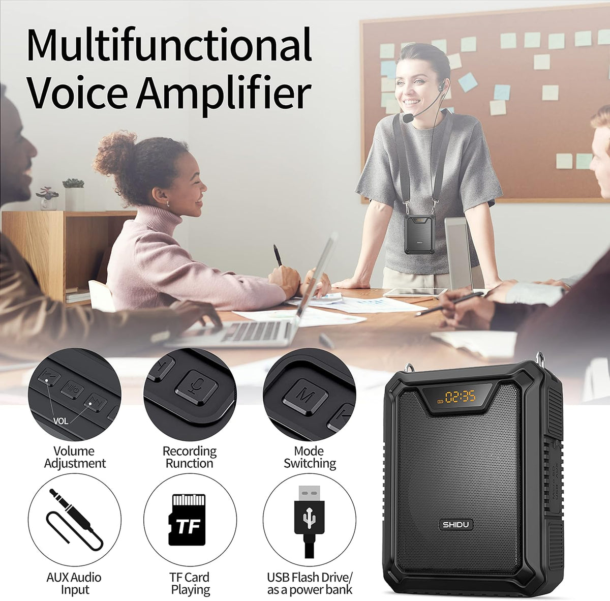 Portable Bluetooth Voice Amplifier 18W with 2500mAh Rechargeable Battery R291