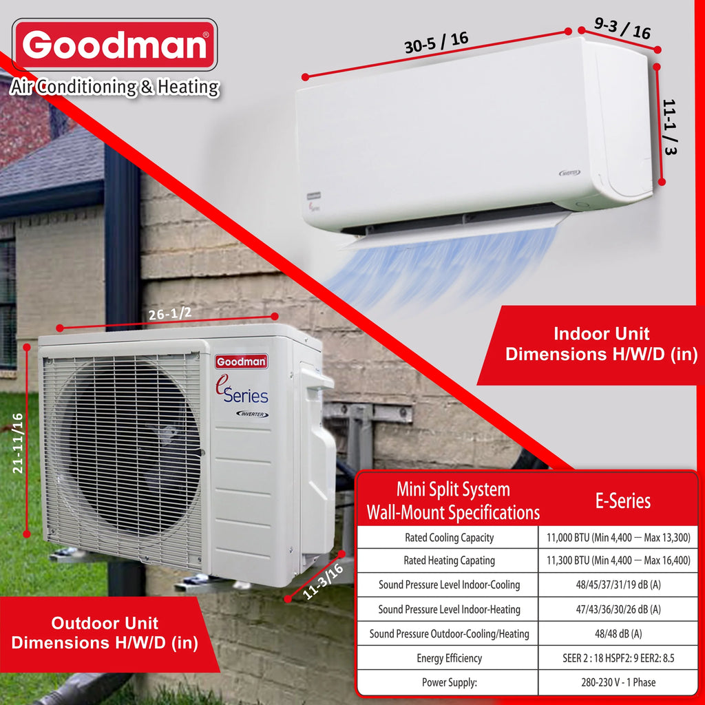 12,000 BTU 18 SEER2 Ductless Mini-Split Heat Pump Air Conditioner X31895