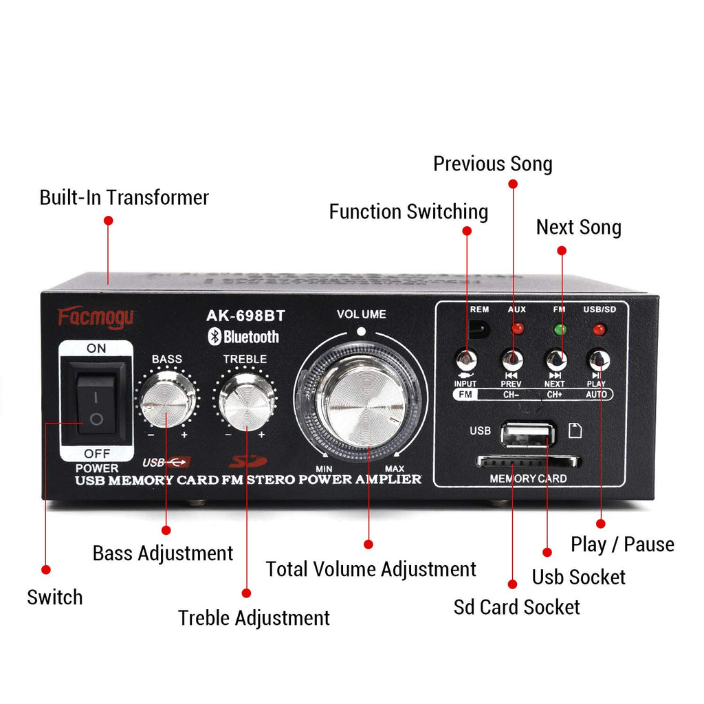 250W+250W Bluetooth Audio Power Amplifier K873505