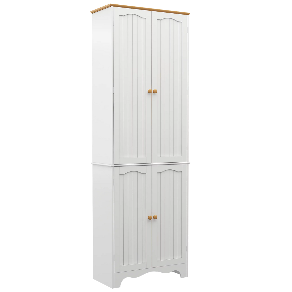 White 4 Door 2 Shelf Tall Kitchen Pantry Cabinet U944