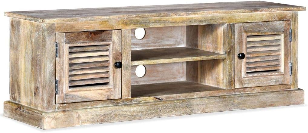 White Solid Mango Wood TV Cabinet A2535