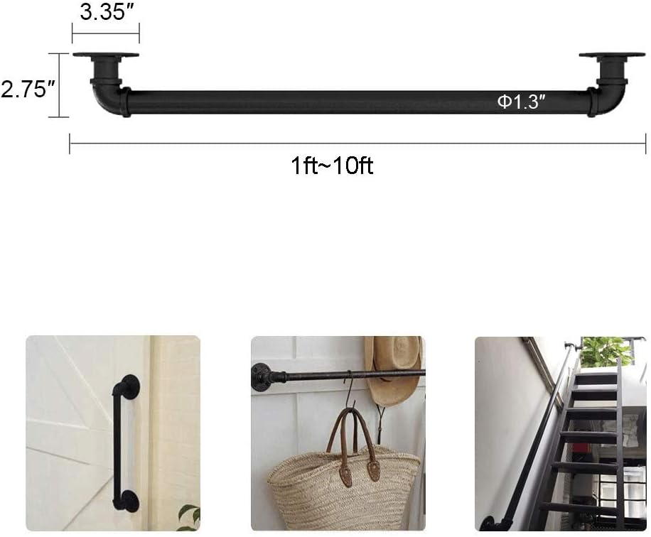 4ft Wrought Iron Staircase Handrail Kit W7871
