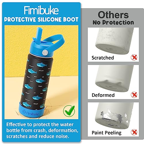 18oz 2 Pack Double Wall Stainless Steel Insulated Water Bottle with Straw W770098