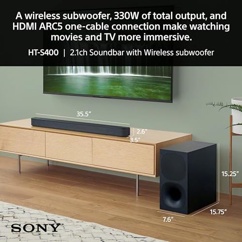 2.1ch Soundbar with Wireless Subwoofer, Black R16653