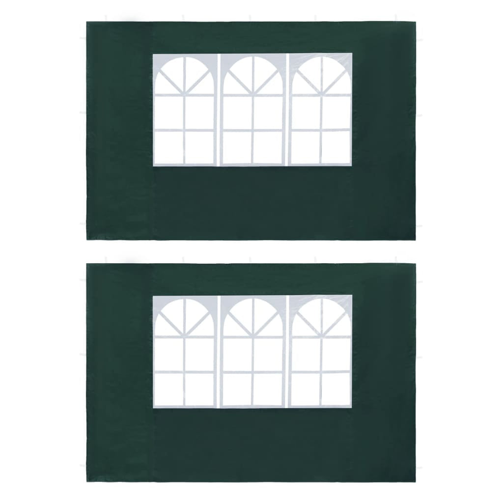 2 PCS Green PE Canopy Tent Side Panels with Window A859