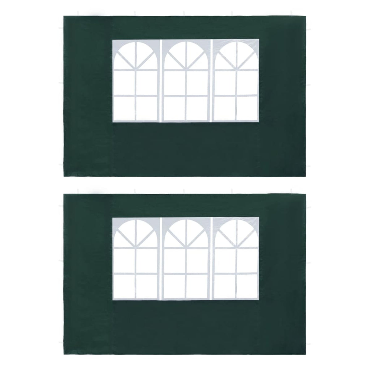 2 PCS Green PE Canopy Tent Side Panels with Window A859