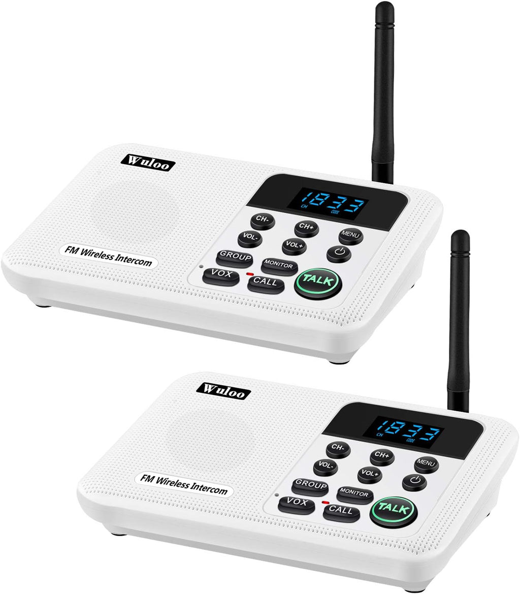 Wireless Intercom System 1 Mile Range 22 Channel White I5742