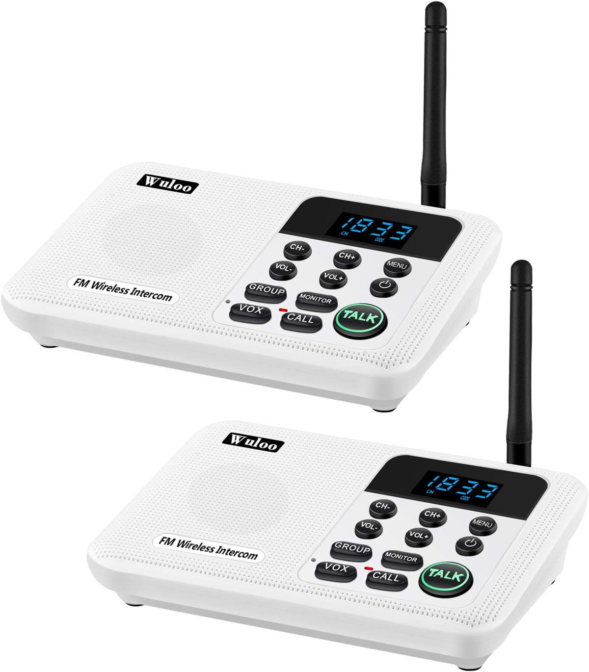 Wireless Intercom System 1 Mile Range 22 Channel White I5742