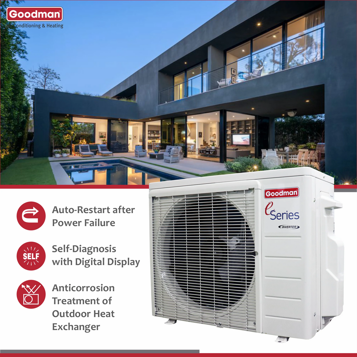 12,000 BTU 18 SEER2 Ductless Mini-Split Heat Pump Air Conditioner X31895