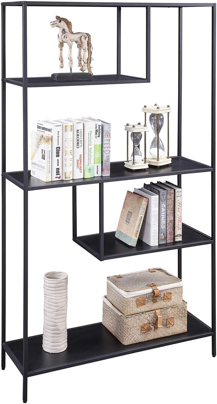 White 3-Tier Metal Bookshelf Storage Organizer B385325