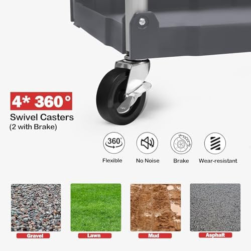 3-Tier Foldable Utility Rolling Cart with Wheels Z4252