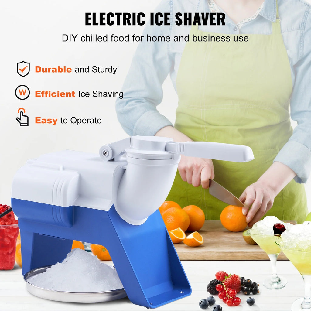 Electric Ice Crusher Machine 176lbs/Hr Snow Cone Maker Shaved Ice 220W Z2981