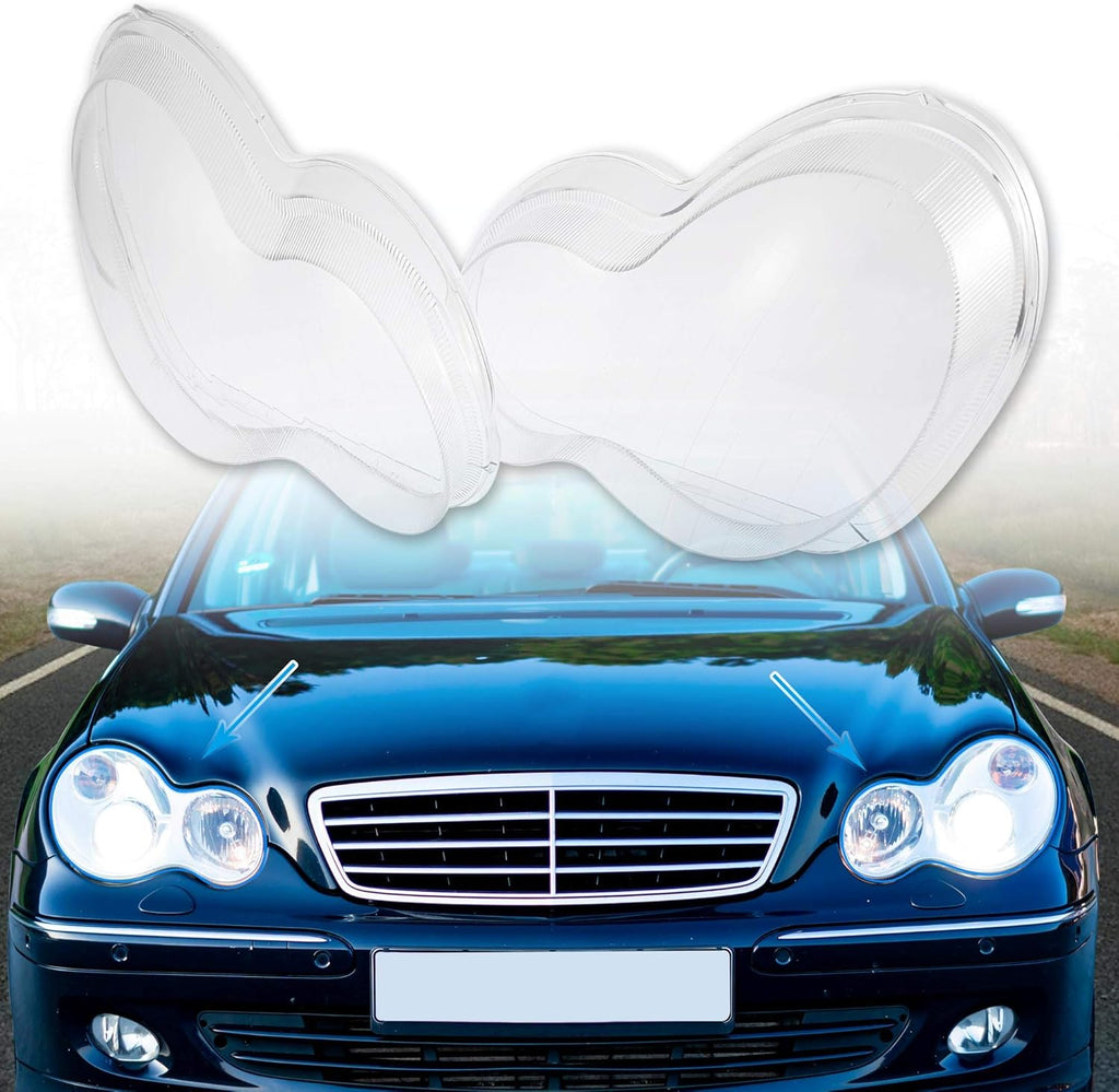 1 Pair Car Front Headlight Headlamp Lens Cover PC Shell B59005