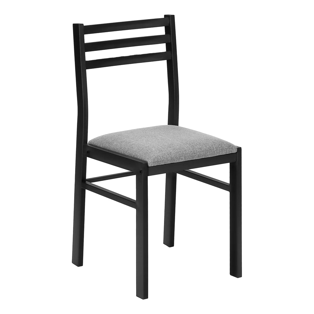 Gray 3pcs Drop Leaf Dining Table Set with Black Metal P487737
