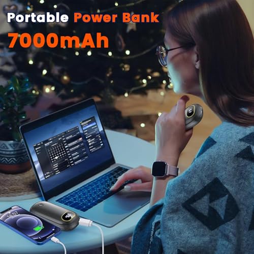 Rechargeable Electric Hand Warmers with Power Bank, LED Display, Dual-Side 4 Levels Fast Heating C392068