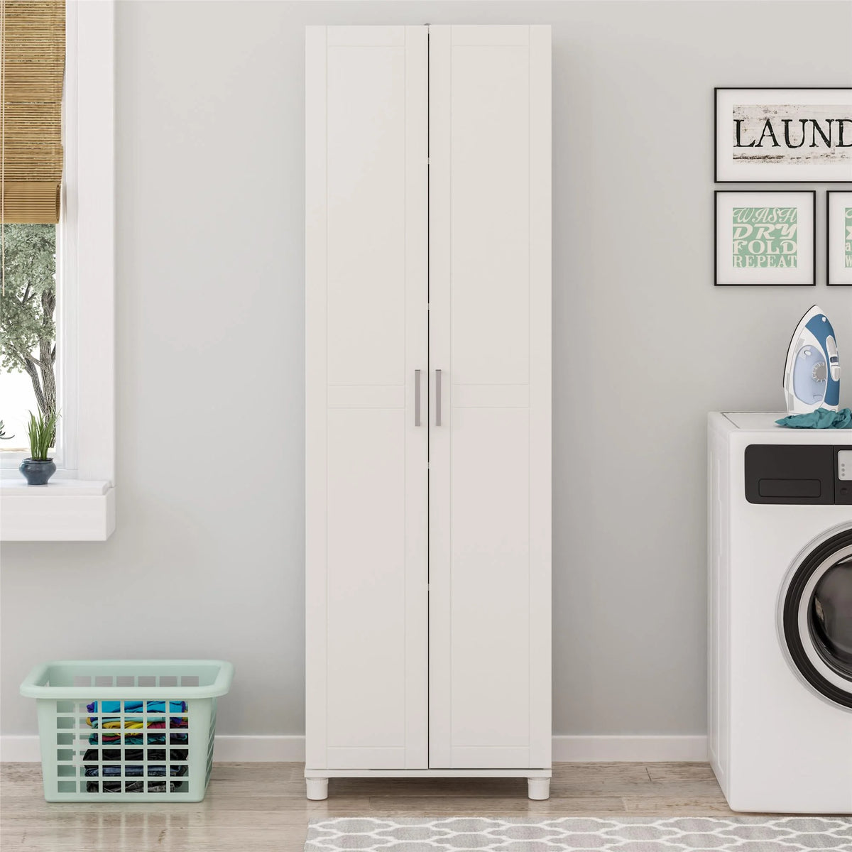 White Utility Storage Cabinet J39631