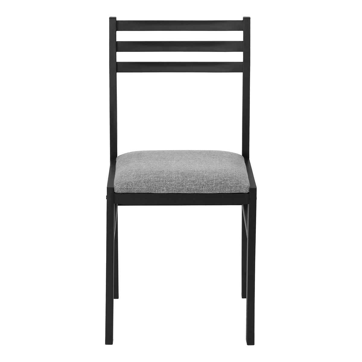 Gray 3pcs Drop Leaf Dining Table Set with Black Metal P487737