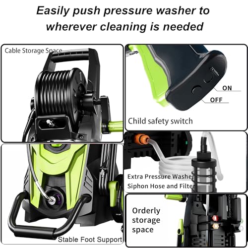 4500 PSI 3.2 GPM Electric Pressure Washer with 4 Quick Connect Nozzles B89094