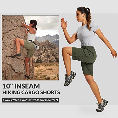 Women's 10" Quick Dry Cargo Shorts with Pockets UPF 50+ C76467