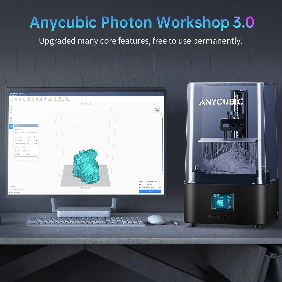 LCD 4K Resin 3D Printer with 5 KG UV Resin G462