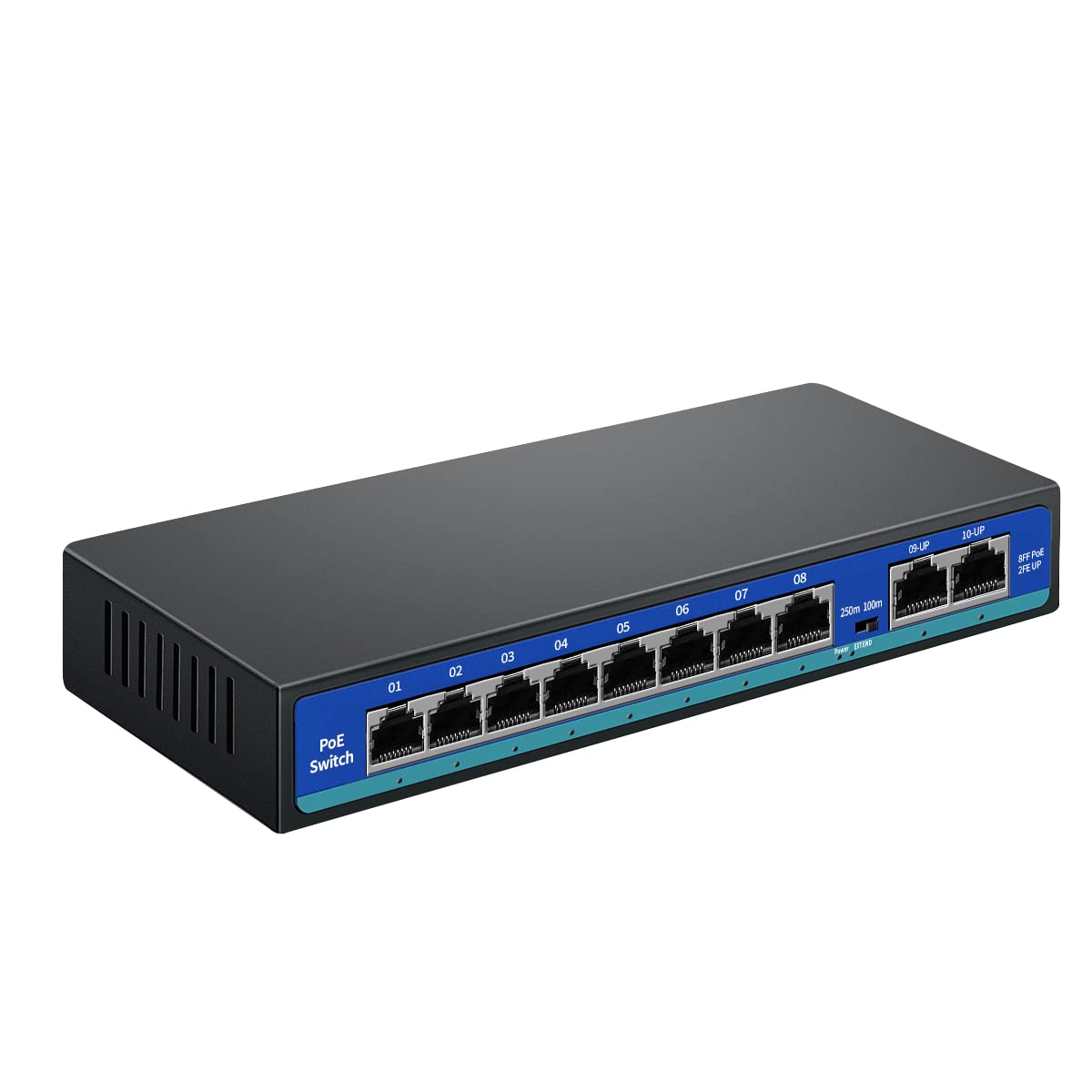8 Port PoE Switch with 2 Uplink Ports A9653