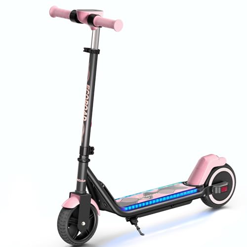 Kids Electric Scooter, 3/6/10mph Speeds, Adjustable Height, 150W, Dual Brake B109503
