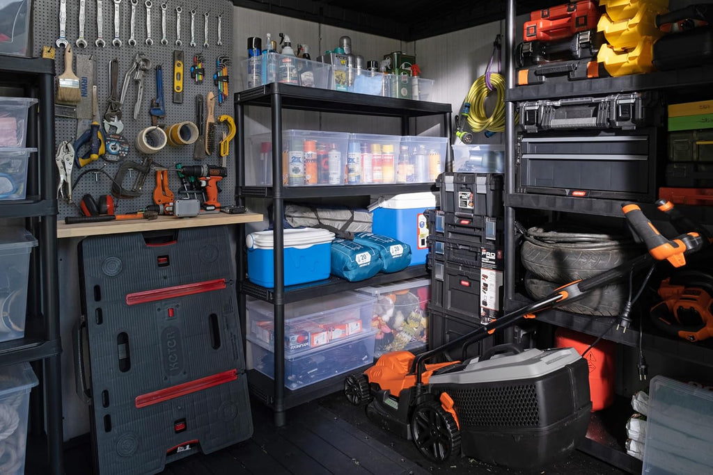 Grey & Black Resin Outdoor Storage Shed H7566